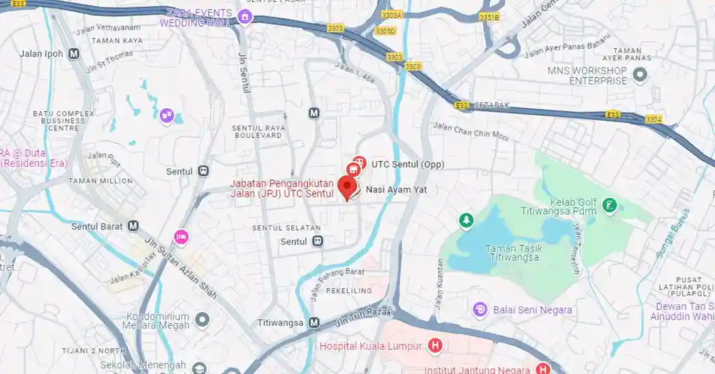 Lokasi dan Nombor Telefon Mini UTC Sentul Lokasi dan Nombor Telefon Mini UTC Sentul